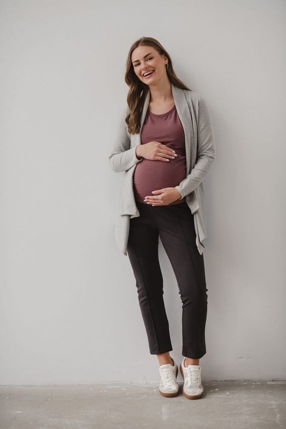 Mama Wrap Milk&Love Umstandsstrickjacke, hellgrau meliert