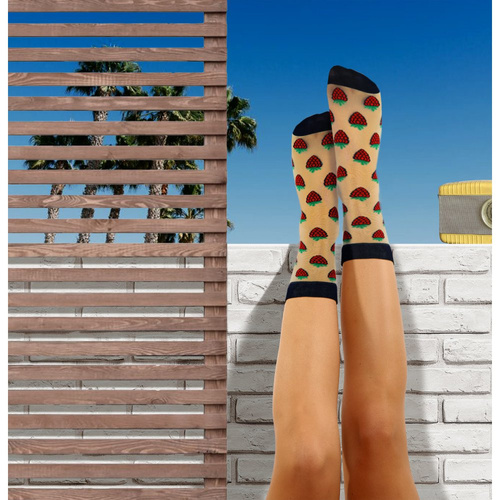Sesto Senso Damen-Nylonsocken, Himbeeren und Saft