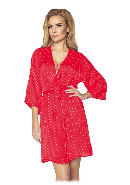 370 Laurine Forex Damen Morgenmantel - Himbeere