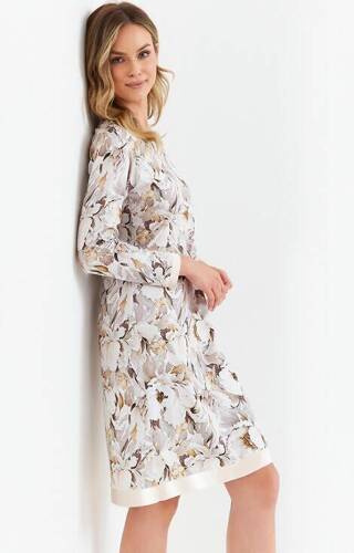 423 Cana Nachthemd – Blumen-Taupe