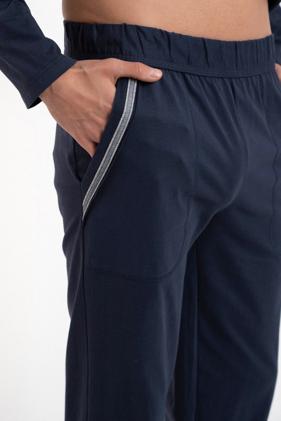  Zbyszek Herren Schlafanzug langarm, lange Hose Talian Fashion - navy blau 