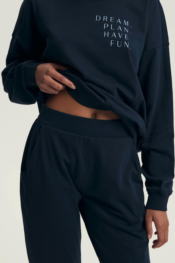 Henderson 43705 Delancy Damenpyjama, Marineblau – Baumwolle, lange Ärmel, bequem und stilvoll