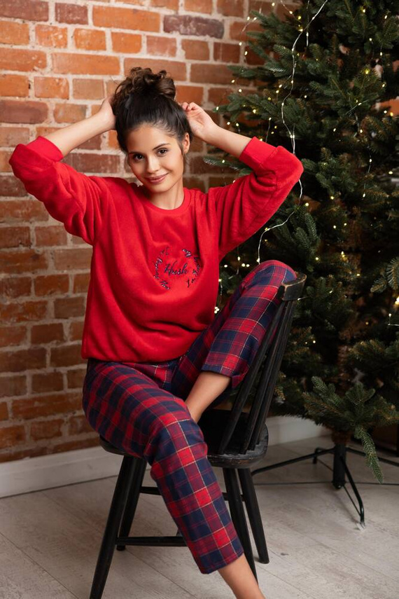 Cordelia Sensis Damenpyjama - Marineblau-Rot