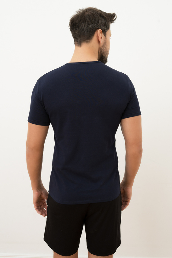 Ikar Herren-T-Shirt, Rundhalsausschnitt Italian Fashion - navy blau 