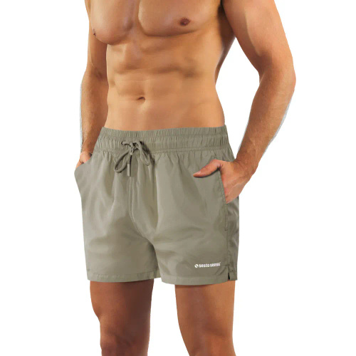 Sesto Senso Herren Badeshorts schnell trocknend Strandshorts mit Taschen khaki
