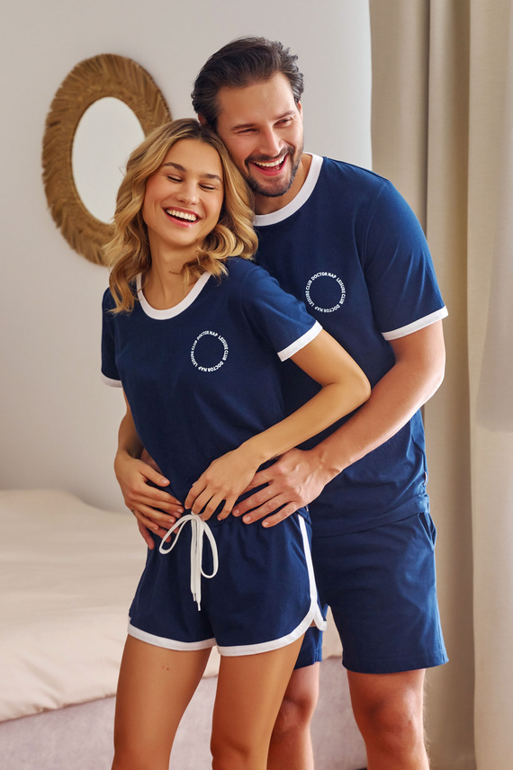 7218 Doctor Nap Herren-Pyjama – Marineblau