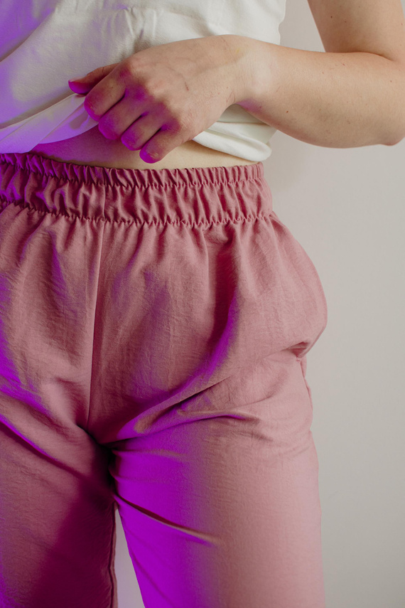 Maeve 875 De Lafense Damen Pyjamahose - lang, einfarbig, mit Taschen - rosa