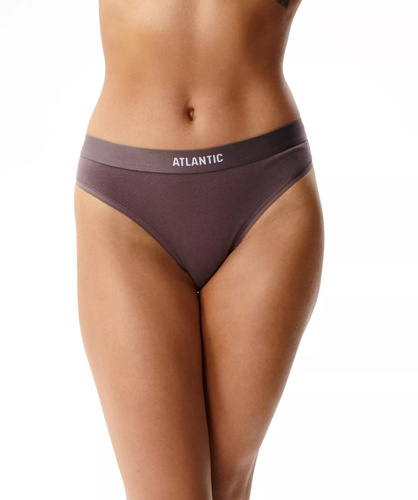 Atlantic 3CLP-012/Z26 Sport Damen Baumwoll-Slips 3er-Pack mit breitem Bund rosa-hellbraun