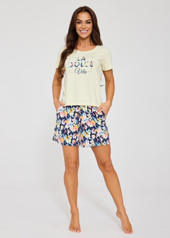 Damen-Pyjama Cornette Dolce Vita 880/331, 100 % Baumwolle, Shorts mit Taschen