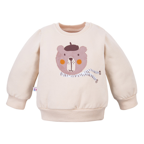 Sweatshirt „Beary Cool Eevi“ – hellbeige, Baumwolle, Teddybären-Print