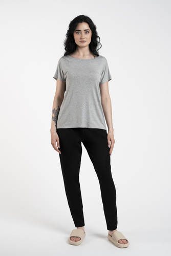 Ksenia Bluse mit kurzen Ärmeln Italienische Mode - grau