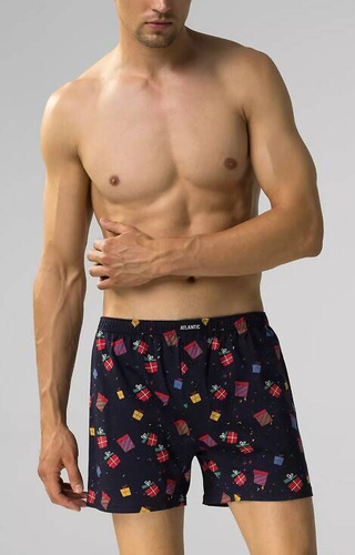 2GMB-006 Atlantic Herren-Boxershorts – Marineblau – Smaragd