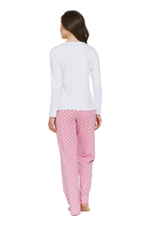 Damen-Pyjama Doctor Nap 7563 Hearts 100% Baumwolle Lang mit Taschen