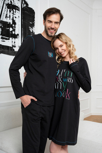 Olza Nachthemd Italian Fashion - schwarz