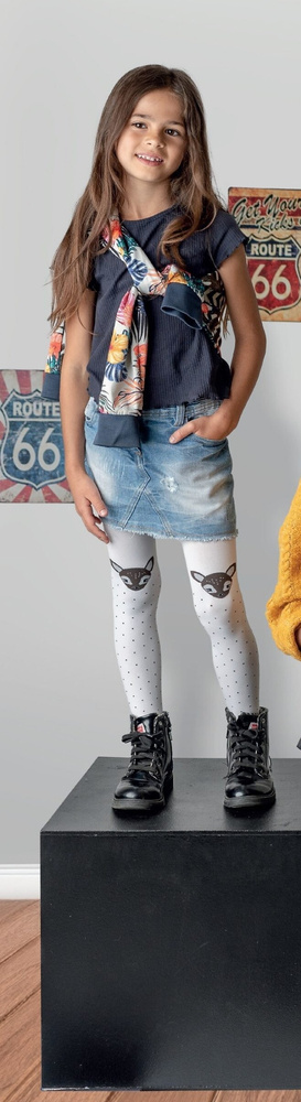 DR 2423 Felinka Knittex Bianco Mädchenstrumpfhose