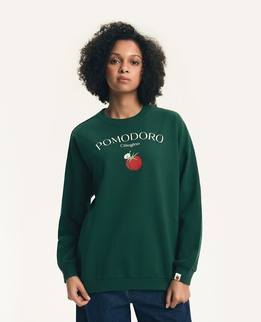 Damen Sweatshirt Dessie Henderson aus Baumwolle, leicht gefüttert, mit Print