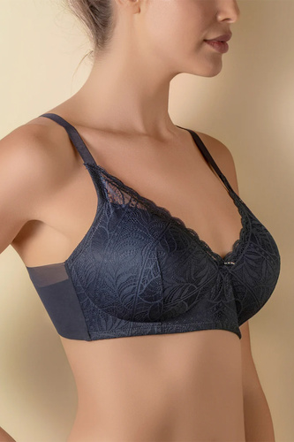 Selene Mireia gepolsterter Bügel-BH Komfort und Spitze marine-blau