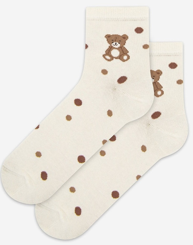 Damen Socken Wola Perfect Woman U84.01P off white 966– Baumwolle, bunte Muster, druckfreier Bund