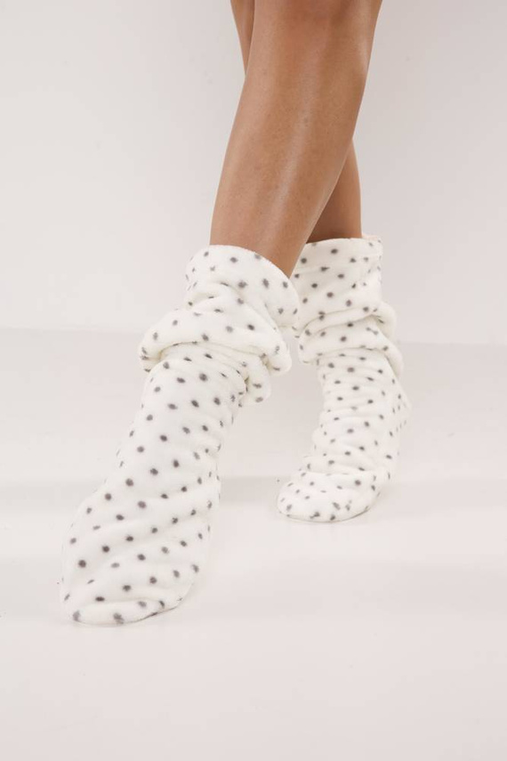 553/554 Wellsoft Smooth Schlafsocken De Lafense - ecru klein gepunktet