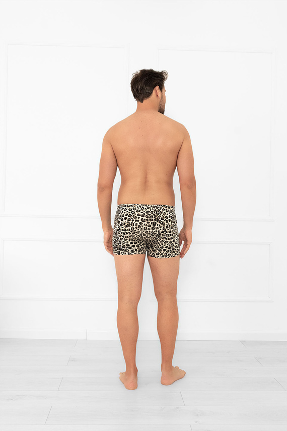 Congo Herren Boxershorts Italian Fashion - Viskose, Leopardendruck, tailliert