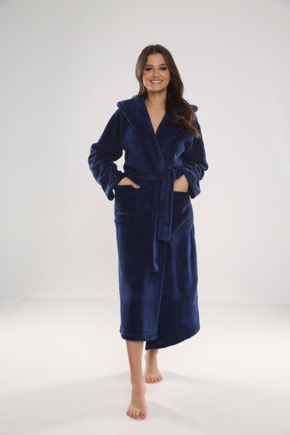 807 Luna II Langer Morgenmantel für Damen Forex - Marineblau