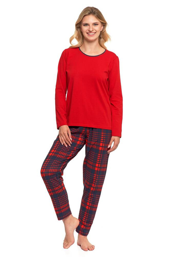 PDD5100-007 Damen-Langarmpyjama, lange Hose Moraj – rot