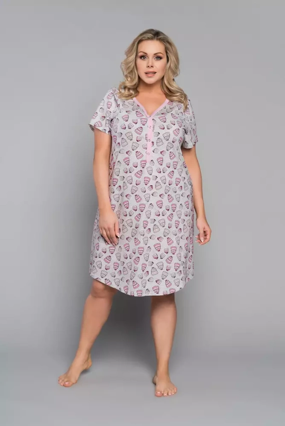 Dolce Damen Kurzarmhemd Italian Fashion - Druck