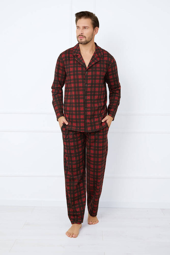 Nicolas Herren Pyjamas lange Ärmel, lange Hosen Italienische Mode - Druck