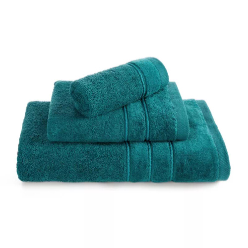 Eurofirany Handtücher Set 3 tlg weich saugstark elegante Handtücher Sibel dark turquoise