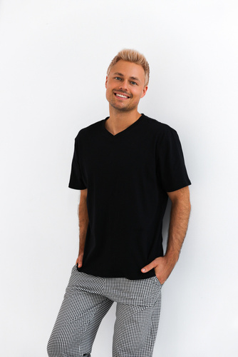 Pedro Herren Schlafanzug Sensis - schwarz 