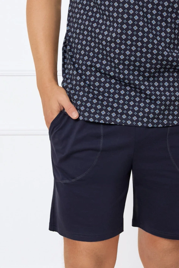 Gerard Herren Schlafanzug mit kurzen Ärmeln, Shorts Italian Fashion - print/green 