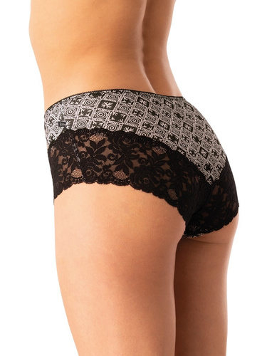 Damen-Baumwoll-Slip Key LPB 731 schwarz beige – 2er-Set in einer Box, klassischer Schnitt