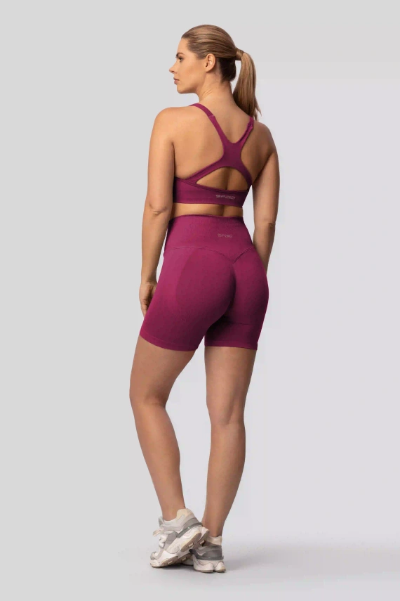 Spaio PUSH-UP PRO formende nahtlose Shorts Fitness hoher Bund red wine