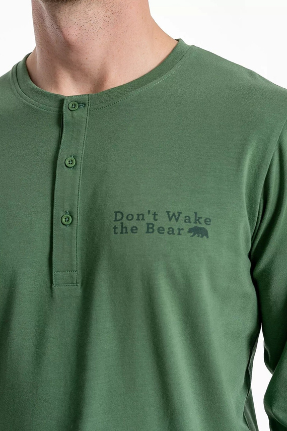 Herrenpyjama Moraj PDM 4600-015 grün – Baumwollpyjama mit langen Ärmeln und Hosen