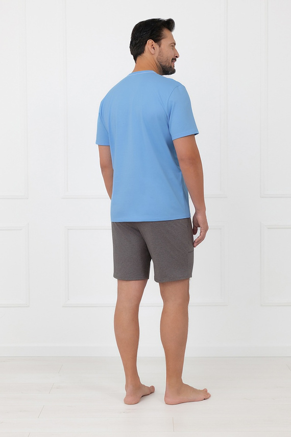 Herren-Pyjama Devon Italian Fashion aus Baumwolle, kurzärmelig, Melange