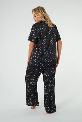 Ria Damen Schlafanzug kurzarm, lange Hose Italian Fashion - Druck