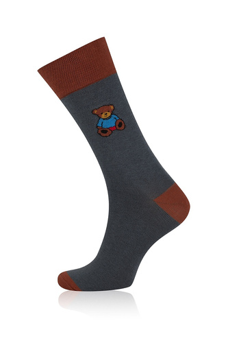 S177D Rajmund Herren lange Socken Italienische Mode - navy blau