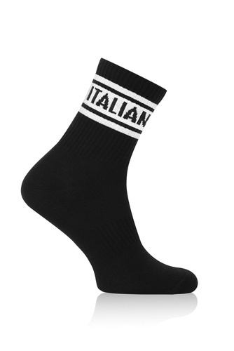 S155D Vintage Lange Socken Italienische Mode - schwarz/weiß