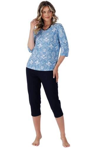 1528 Odalis Damenpyjama Leveza blau