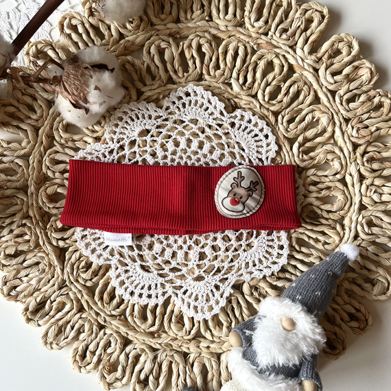 Mamatti Mädchen-Stirnband OK05 Frohe Weihnachten – Rot, Festlich