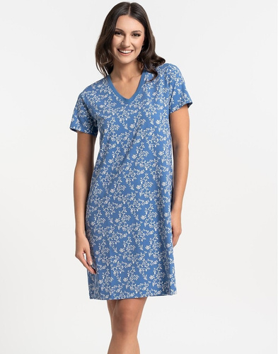 Damen Nachthemd Moraj PDK2700-009 Baumwolle V-Ausschnitt bequem