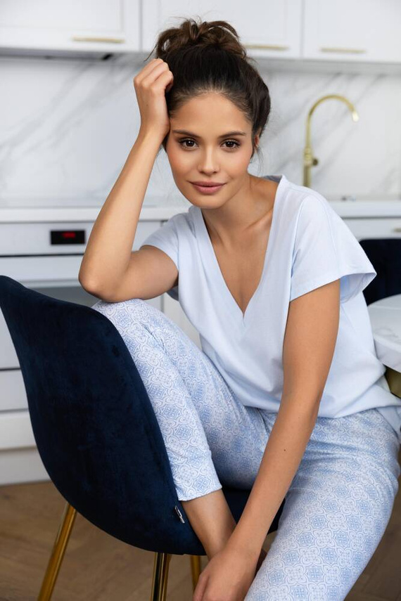 Evelina Sensis Damenpyjama – Blau