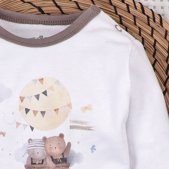 Nini Baby-Body Balloon Friends 100% Bio-Baumwolle, hergestellt in Polen