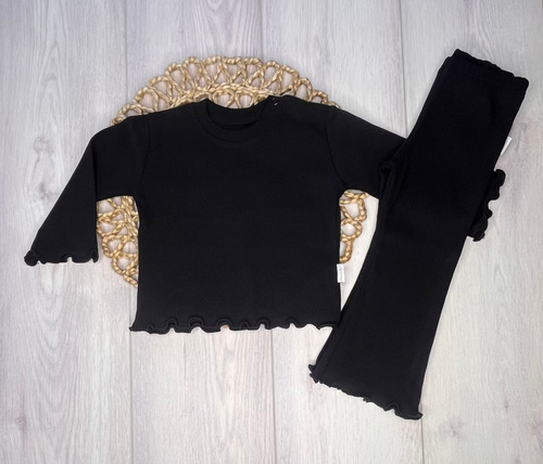 BI006 Mamatti Langarmbluse für Mädchen – Schwarz