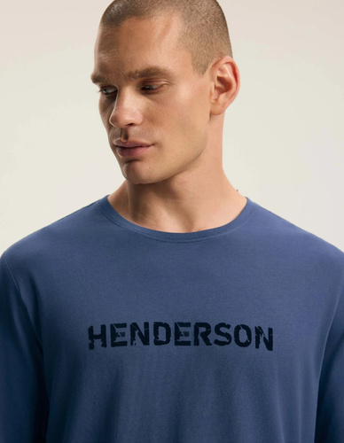 Henderson Flock 45491 Herren-Pyjama Steel Blue Lang 100% Baumwolle