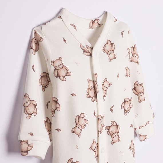227031 Nicol BENEK Baby-Strampler 100% Baumwolle creme mit Bärenmotiv