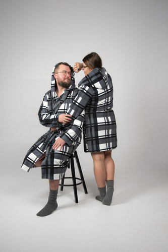 Herrenbademantel De Lafense 034 mit Kapuze – Weich, Warm & Bequem für Zuhause