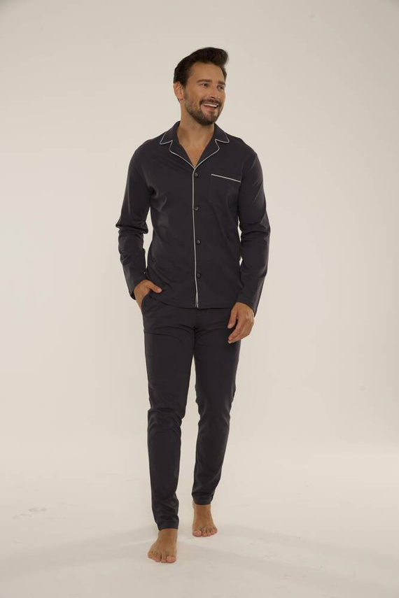 729 Norberto Herren Schlafanzug De Lafense - graphit