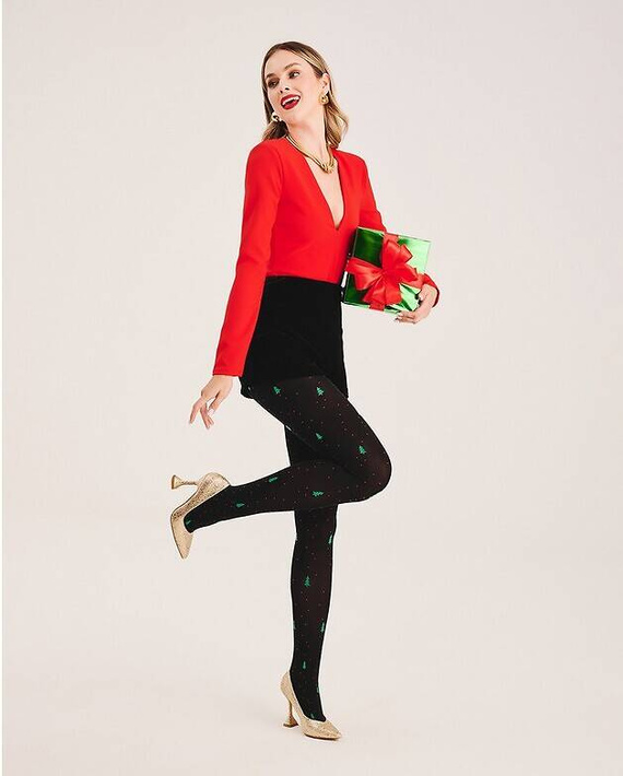 560 Christmas Tress Strumpfhose 60 den Gabriella - schwarz