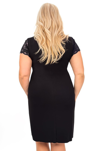 Damen-Nachthemd Sonia Donna aus Viskose mit Spitze | V-Ausschnitt | Kurzarm